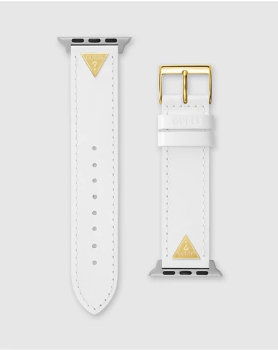 GUESS - Guess Apple Band - Triangle Plaque White Leather 38/40/41mm