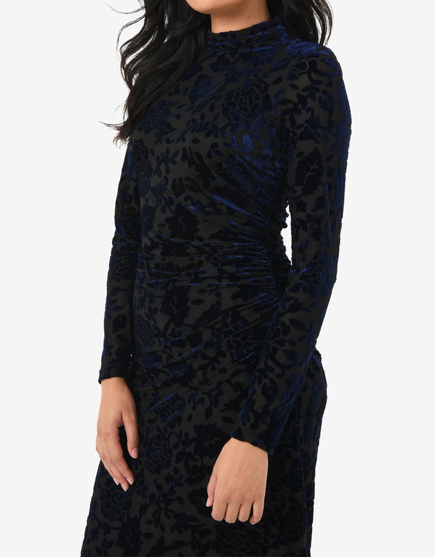 Forcast - Sapphire Velvet Burnout Dress