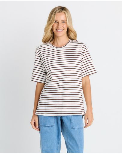 Choc/White Stripe