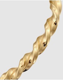 Kuzzoi - ICONIC EXCLUSIVE - Bracelet Male Bangle Twist 925 Sterling Silver Gold Plated