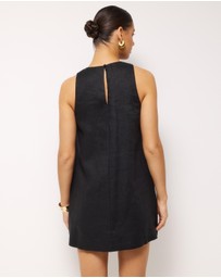AERE - Lila Linen Shift Mini Dress
