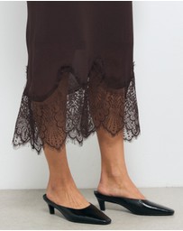 AERE - Tala Heeled Leather Mules