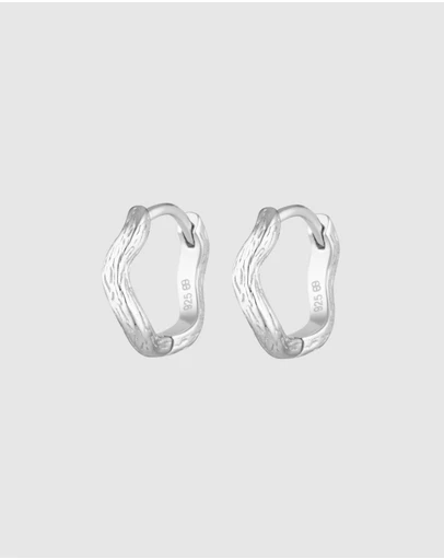 HOUSE OF SLANI - Dainty Wavy Ingrid Silver Hoops