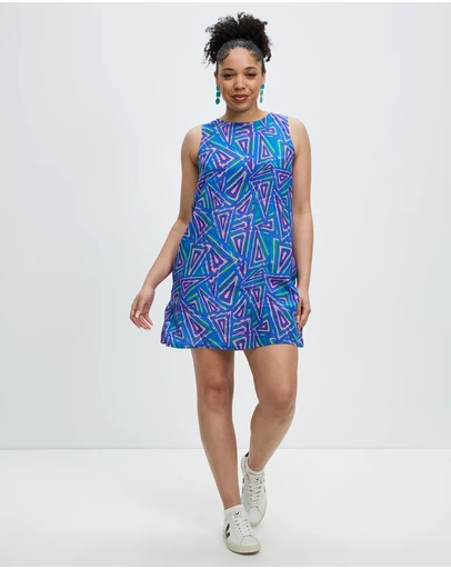 The Social Outfit - Fariba's Triangles Silk A-Line Mini Dress
