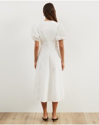 Atmos&Here - Ally Cotton Puff Sleeve Midi Dress