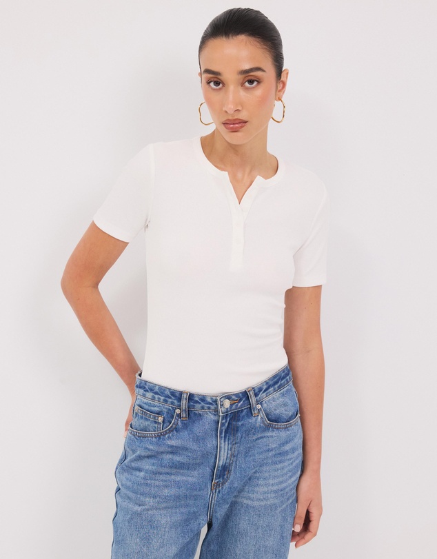 Calli - Garret Rib Henley Tee