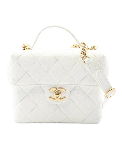 Chanel - Pre-Loved Quilted Caviar Handy Box Vanity Case with Chain