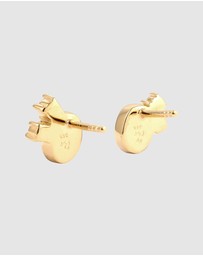Elli Jewelry - Earrings Stud Crystal Oval 925 Sterling Silver Gold-Plated