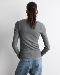 COS - Long-Sleeved Henley Top