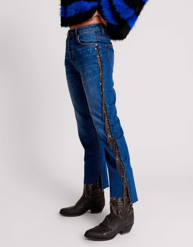 ONE TEASPOON - Bluemoon Jewelled Hooligans Mid Waist Relaxed Jeans