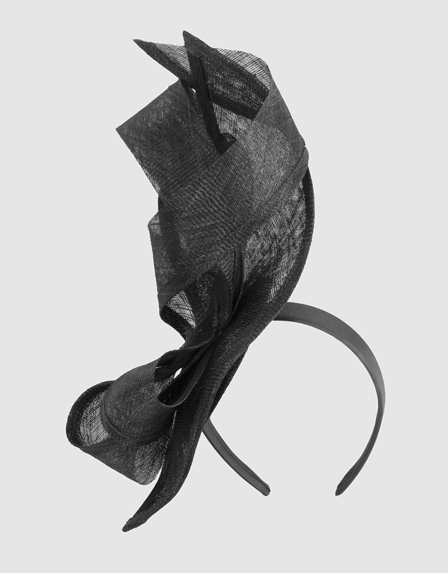 Max Alexander - Tall Black Sinamay Fascinator Headband