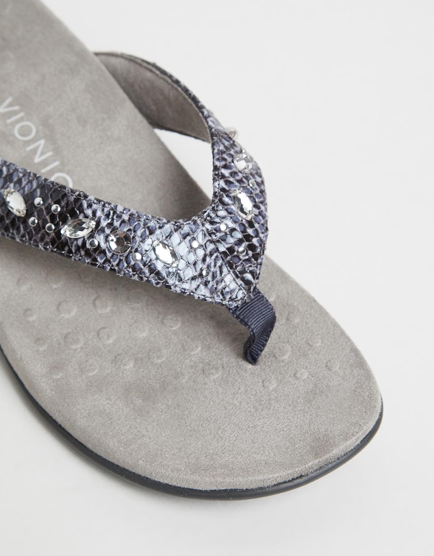 Vionic - Lucia Toe Post Sandal - Slate Grey Snake