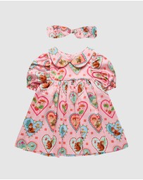 Fleur Harris - 'Woodland Love' Divine Dress and Headband Set in Peach