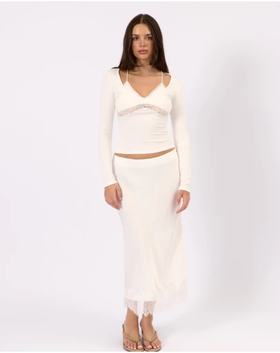 Style Addict - Valerie Satin Lace Skirt