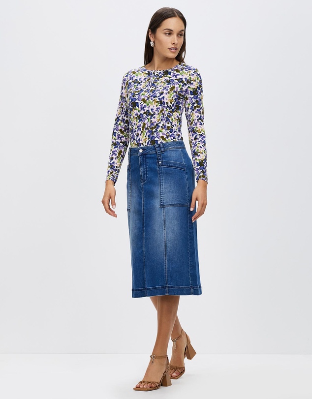 David Lawrence - Olson A Line Denim Skirt