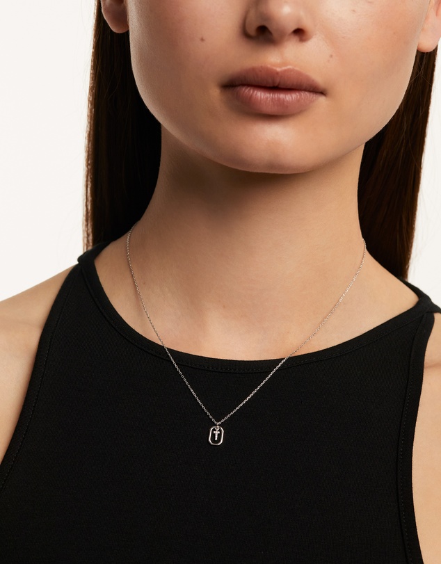 PDPAOLA - Mini Letter T Silver Necklace