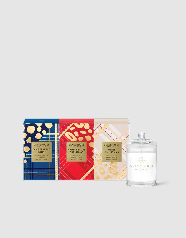 Glasshouse Fragrances - Christmas Candle Trio 3 x 60g Soy Candles