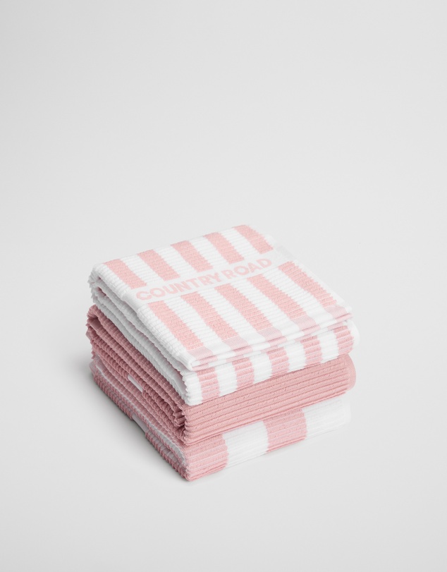 Country Road - Cr Stripe Australian Cotton Tea Towel Pack Of 3