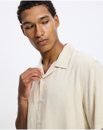 Thrills - Hemp Minimal Thrills Contrast Stitch Cropped Bowling Shirt