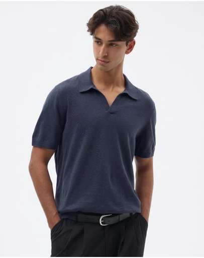 AERE - Linen Blend Knit Polo