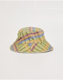 Subtitled - Aloha Moss Gingham Bucket Hat