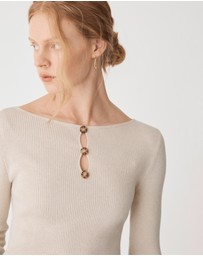 Forcast - Logan Button Keyhole Rib Knit