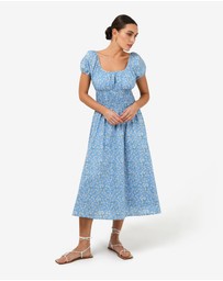Forcast - Alisa Shirred Midi Dress