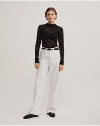 Witchery - Flocked Mesh Top