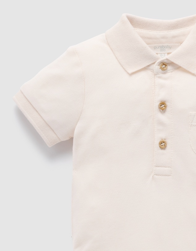 Purebaby - Polo Bodysuit- Kids-Babies