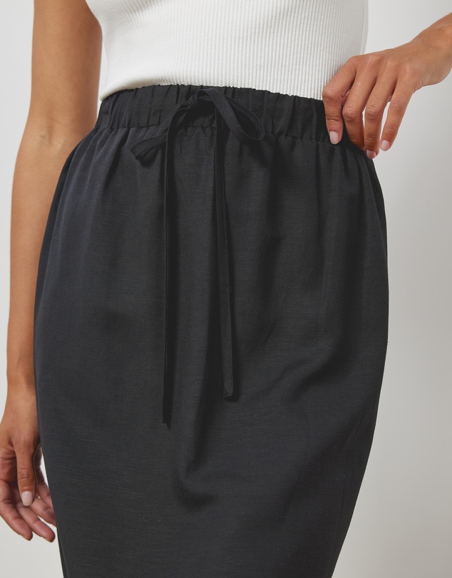 Atmos&Here - Tenley Linen Blend Midi Skirt