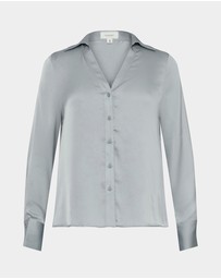 Forcast - Lila V-neck Satin Blouse