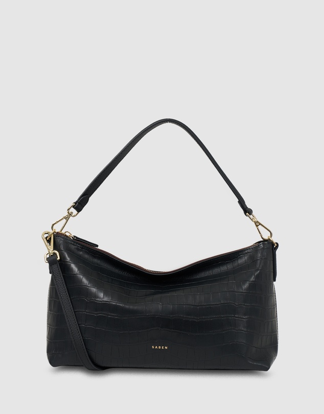 SABEN - Claudia Shoulder Bag Black Croc