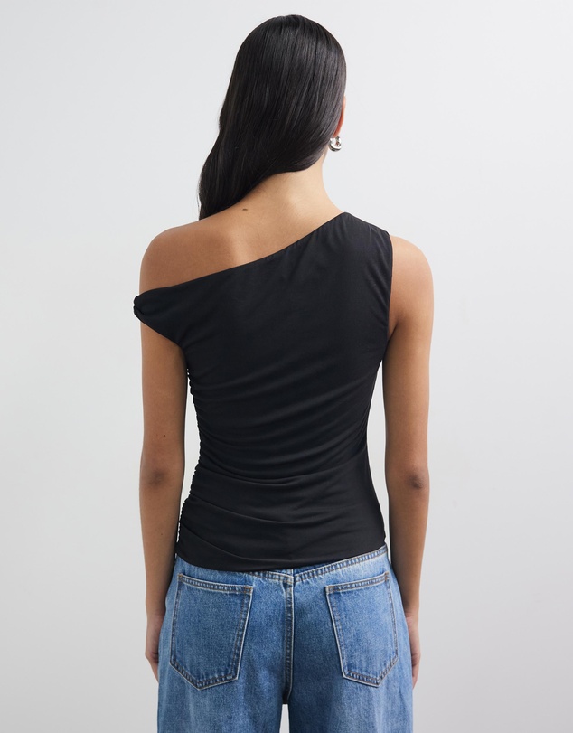 Minima Esenciales - Delphi Twist Off Shoulder Cupro Top
