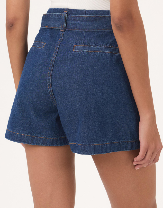Atmos&Here - Paige Chambray Denim Belt Detail Shorts