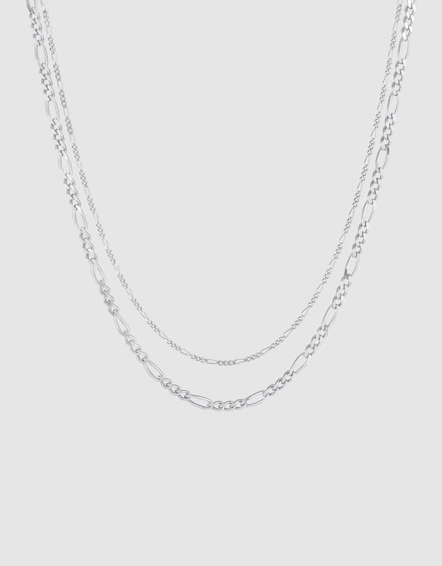 Elli Jewelry - Necklace Layerkette Figaro Links Basic in 925 Sterling Silver