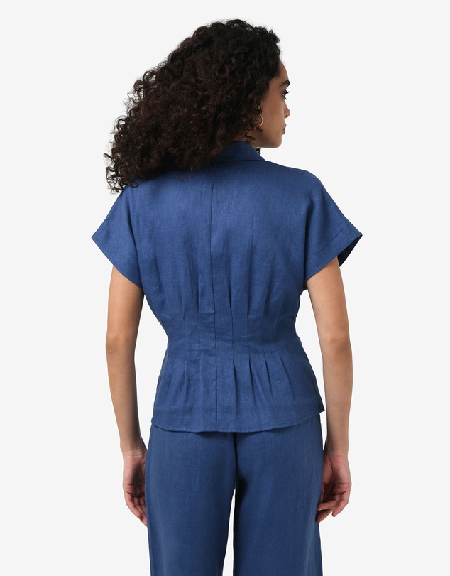 Forcast - Ami Linen Pleated Tuck Shirt