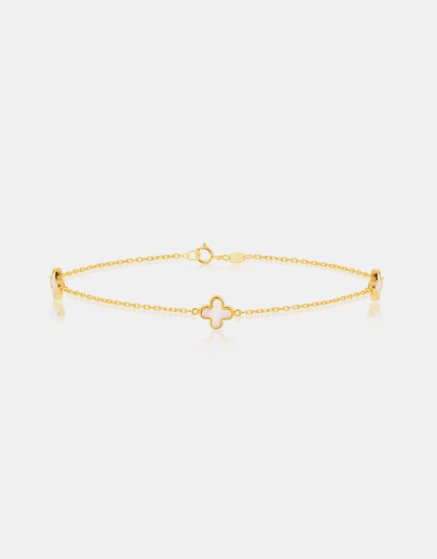 Zoe Olivia - 9K Gold Mother of Pearl Petal Bracelet