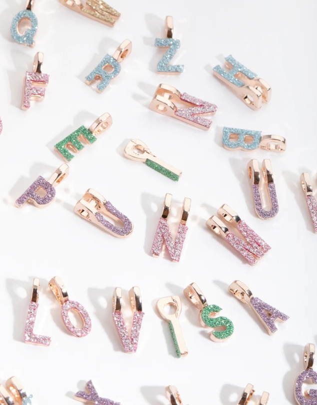 Lovisa - Kids Rose Gold Glitter Paper Make-Your-Own Necklace