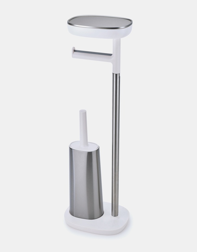Joseph Joseph - EasyStore™ Plus Stainless-steel Toilet Roll Holder with Toilet Brush