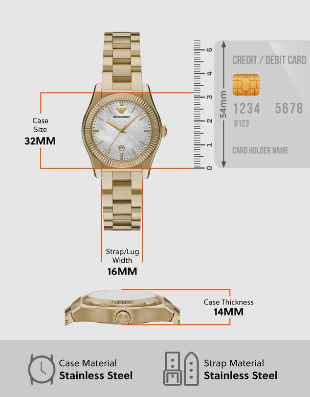 Emporio Armani - Gold Tone Analogue Watch