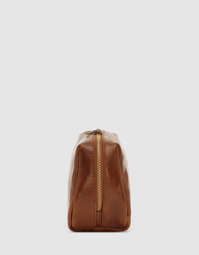 Republic of Florence - The Otto Tan Leather Dopp Kit