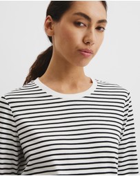 Country Road - Australian Good Earth Cotton Stripe Textured Slub Long Sleeve T-shirt