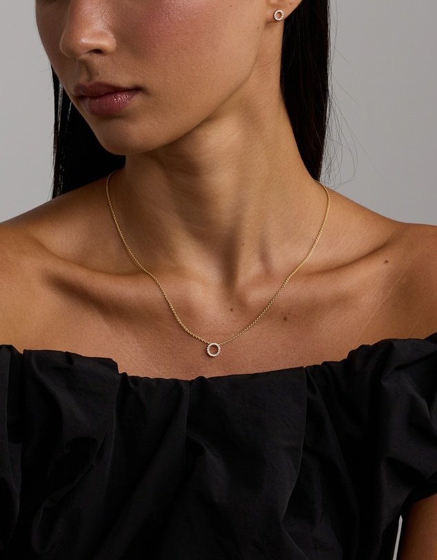 Michael Hill - Circle Necklace & Earring Set in 18kt Vermeil with Cubic Zirconia