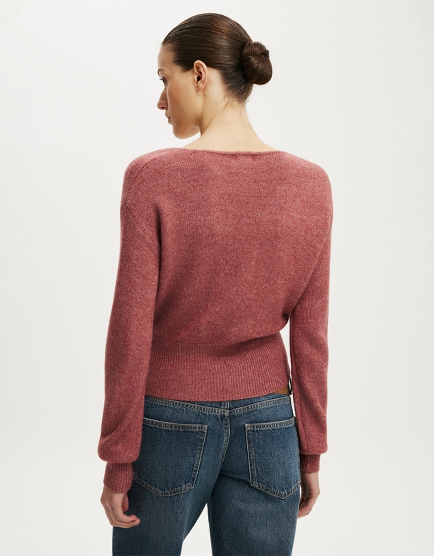 Cotton On - Softest Luxe Mock Wrap Knit Top