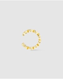Wanderlust + Co - Heart Bezel Gold 9mm Ear Cuff