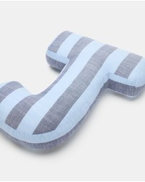 Seed Heritage - Blue Stripe Initial Cushion