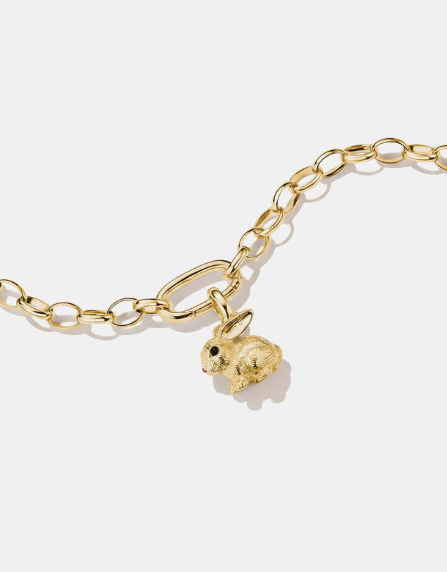 THOMAS SABO - Gold-Plated Rabbit Charm with Enamel