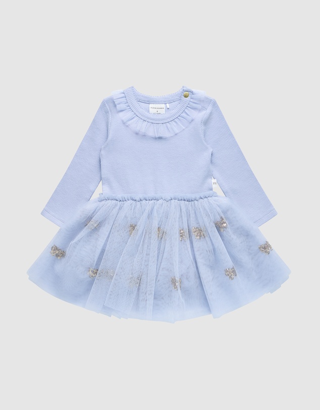Fleur Harris - Evangeline Tutu Bodysuit Dress in Cornflower