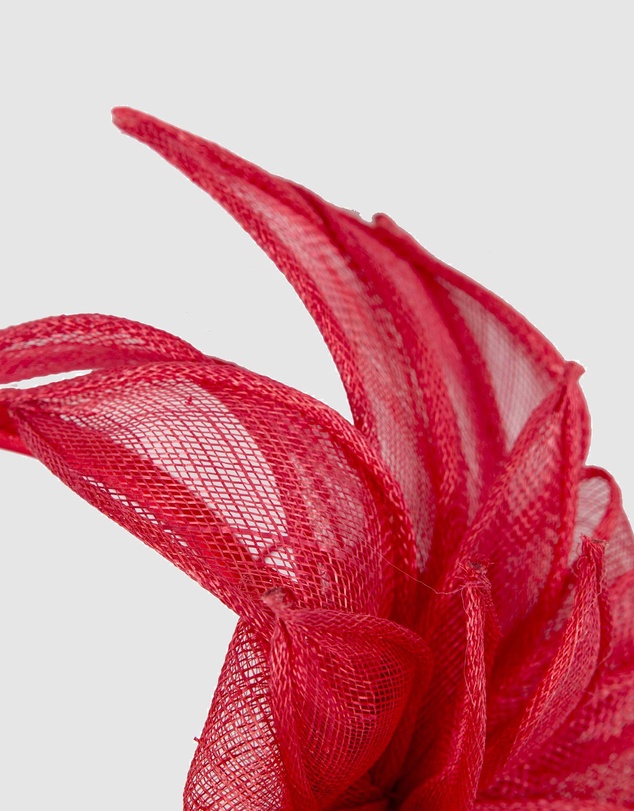Max Alexander - Flower Red Sinamay Fascinator Headband