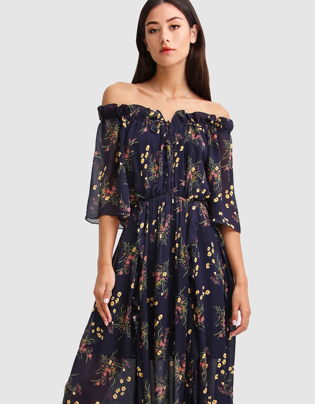 Belle & Bloom - Amour Amour Ruffled Midi Dress